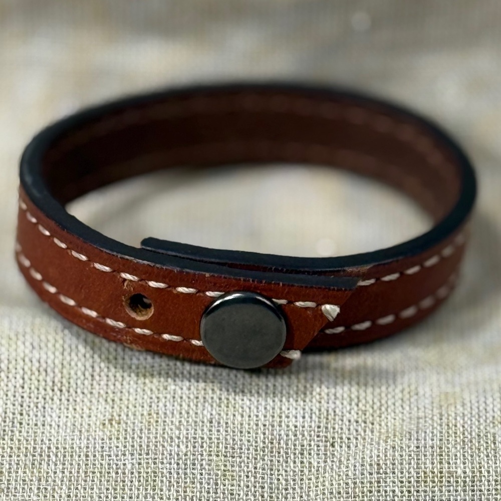 Handmade Brown Leather Bracelet